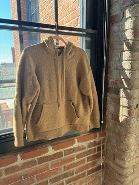 Quince Camel Hooded Pullover Sweater